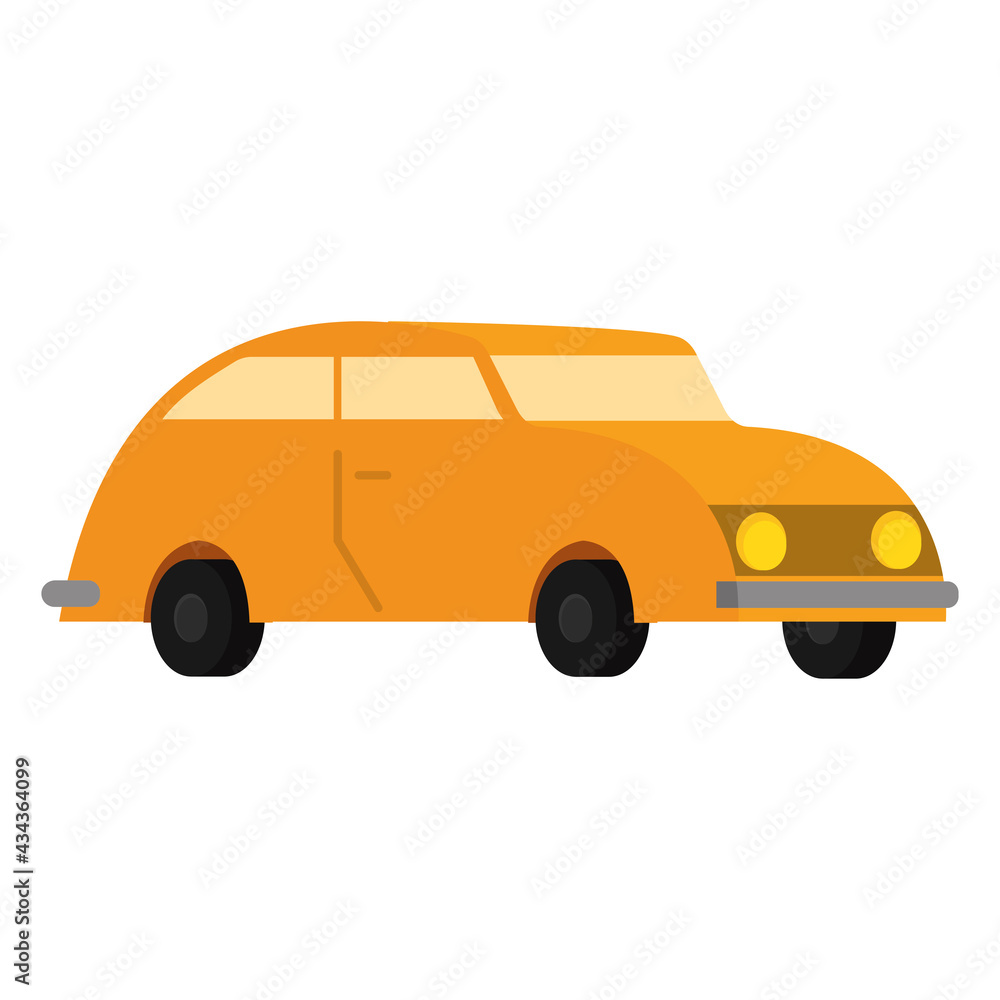 Isolated 3d yellow car icon Vector illustration