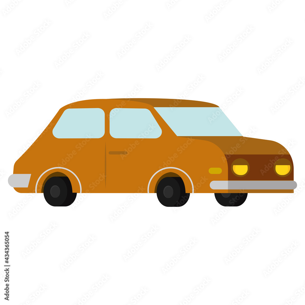 Isolated 3d orange car icon Vector illustration