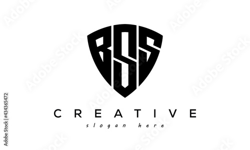 BSS letter creative logo with shield	 photo