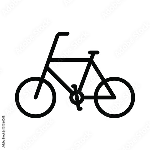 Bicycle flat line icon. Vector outline illustration of Urban transportation, bike sharing, bicycle fitness. Black color thin linear sign for store, can be used in logo, UI and web design