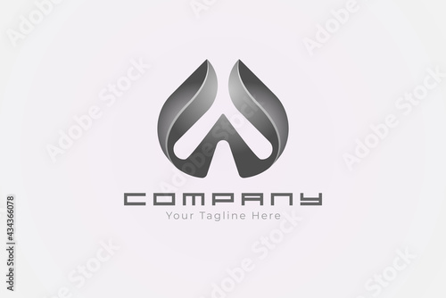 Initial W Trident Logo, Letter W, Drop and Trident combination,usable for brand or company logos, vector illustration