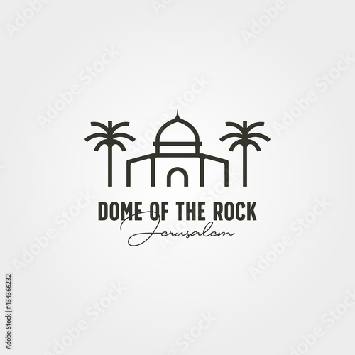 dome of the rock minimal logo vector symbol illustration design