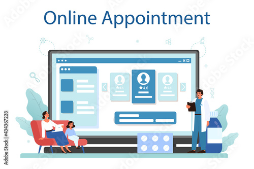 Family doctor online service or platform. Healthcare, modern medicine