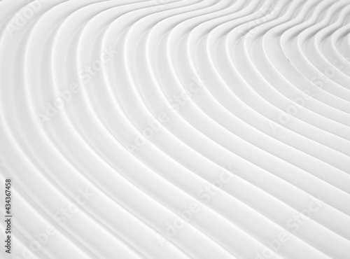 Abstract white wave background.  Modern curved Shape elements or wavy stripes. 3d Rendering.