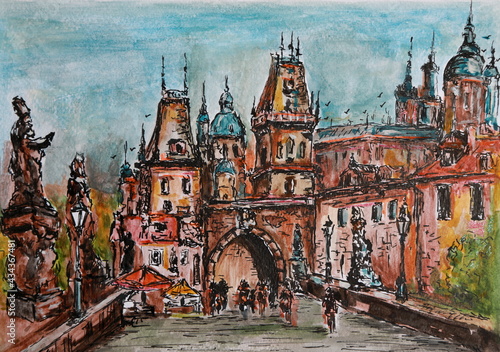 illustration - European city -Prague © prohor08