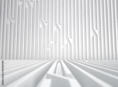 Abstract futuristic white line background. 3d Rendering.