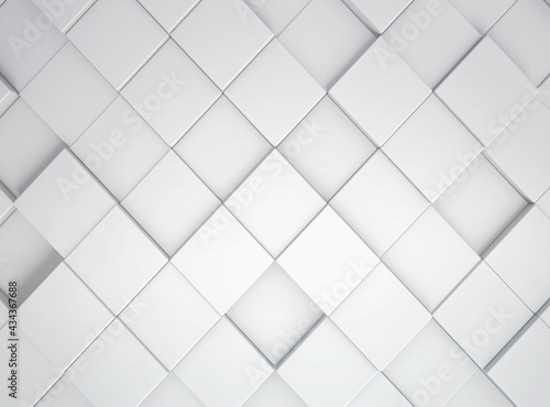 Abstract white blocks or cubes background. 3d Rendering.