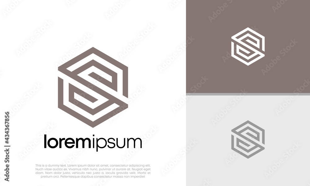 Initials S logo design. Initial Letter Logo. Hexagon logo design. Initials S logo design. Initial Letter Logo. Hexagon logo design.