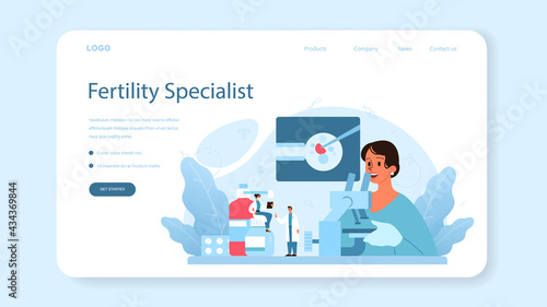 Reproductologist and reproductive health web banner or landing page