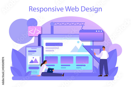 Responsive web design concept. Adaptive content presentation