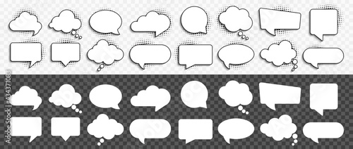 Fototapeta Naklejka Na Ścianę i Meble -  Vector speech clouds chat bubble icon. Vector illustration