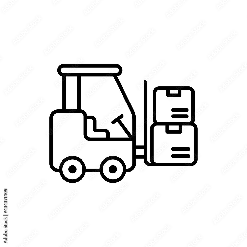Forklift vector outline icon style illustration. EPS 10 File