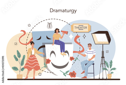 Actor and actress concept. Theatrical performer or movie production cast