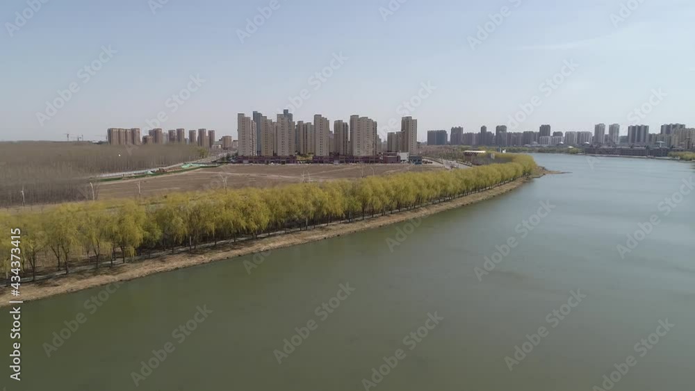 Architectural scenery of waterfront city, North China Architectural scenery of waterfront city, North China