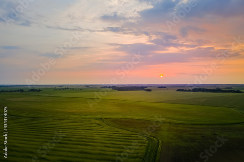 Fields of Belarus before sunset at dusk © Zayne C.
