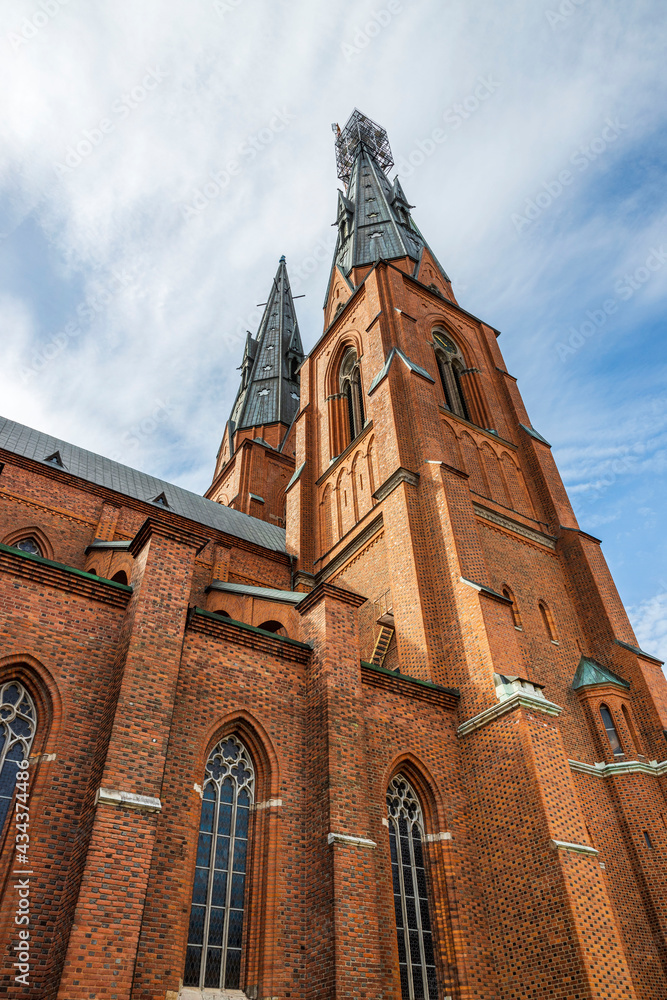 Fototapeta premium View of famous Uppsala Cathedral. Sweden. Europe.