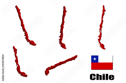 Chile map on white background. vector illustration.