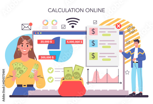 Making money online service or platform. Idea of business development