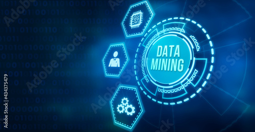 Internet, business, Technology and network concept. Data mining
