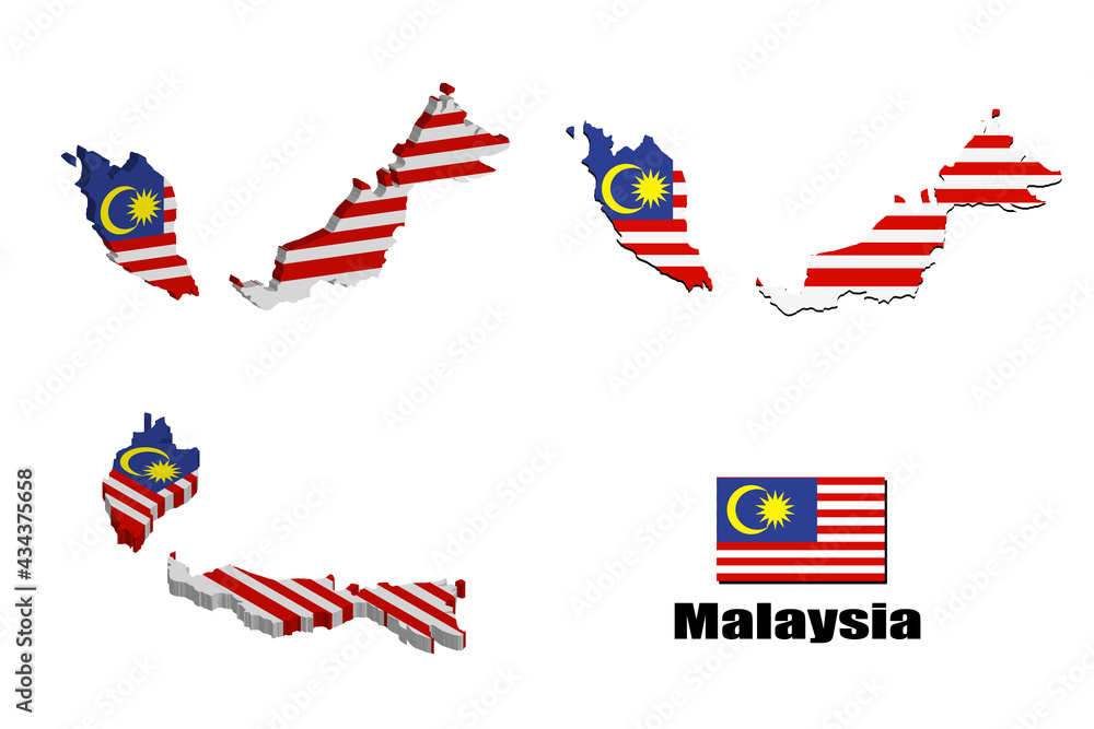 Obraz premium Malaysia map on white background. vector illustration.