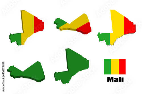 Mali map on white background. vector illustration.