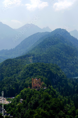 Wallpaper Mural Misty day in the Bavarian Alps near Fussen, Germany. Alps and lakes in a summer day in Germany. Taken from the hill next to Neuschwanstein castle. View of the Hohenschwangau castle, Bavarian Alps Torontodigital.ca