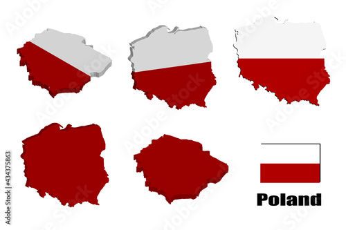 Poland map on white background. vector illustration.