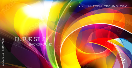 Abstract background with multicolored geometric shapes, dynamic vector illustration. Multifunctional design can be used as a festive background, postcard.