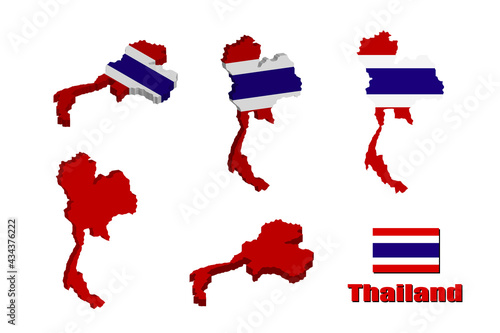 Thailand map on white background. vector illustration.