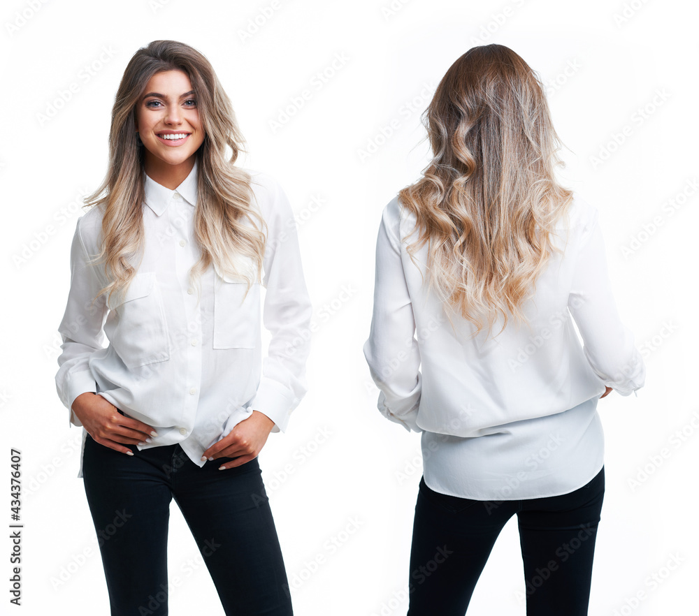 Beautiful adult woman portrait. Studio shot, isolated on white background Beautiful adult woman portrait. Studio shot, isolated on white background