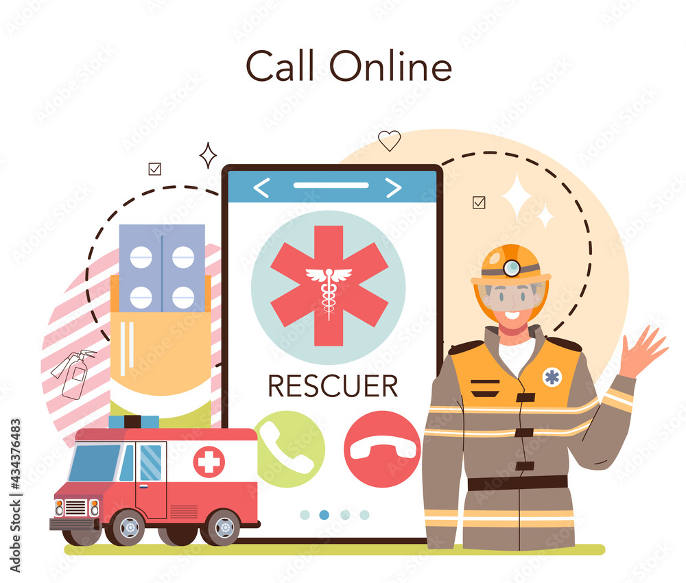 Urgency rescuer online service or platform. Ambulance lifeguard Urgency rescuer online service or platform. Ambulance lifeguard