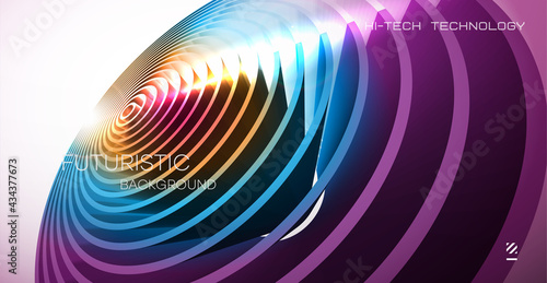 Abstract 3d rendering. Abstract rings background for business presentation. Radial bright pattern concept. Modern surface texture. 3D futuristic vector illustration.