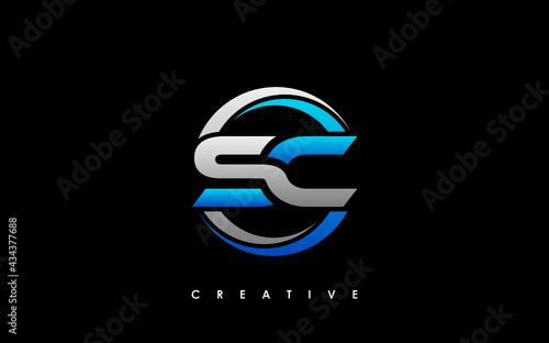 SC Letter Initial Logo Design Template Vector Illustration photo