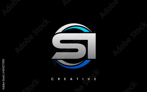 SI Letter Initial Logo Design Template Vector Illustration