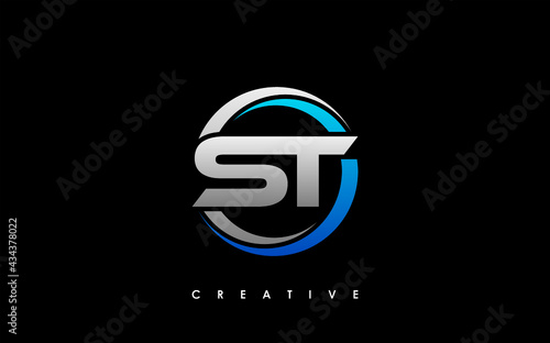 ST Letter Initial Logo Design Template Vector Illustration
