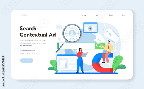 Contextual advertsing and targeting web banner or landing page