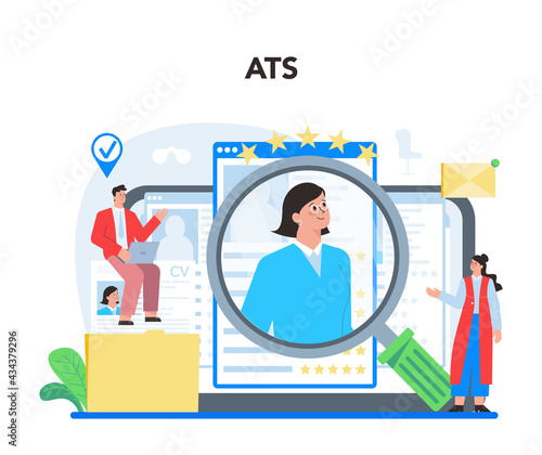Human resources specialist online service or platform. Idea of recruitment