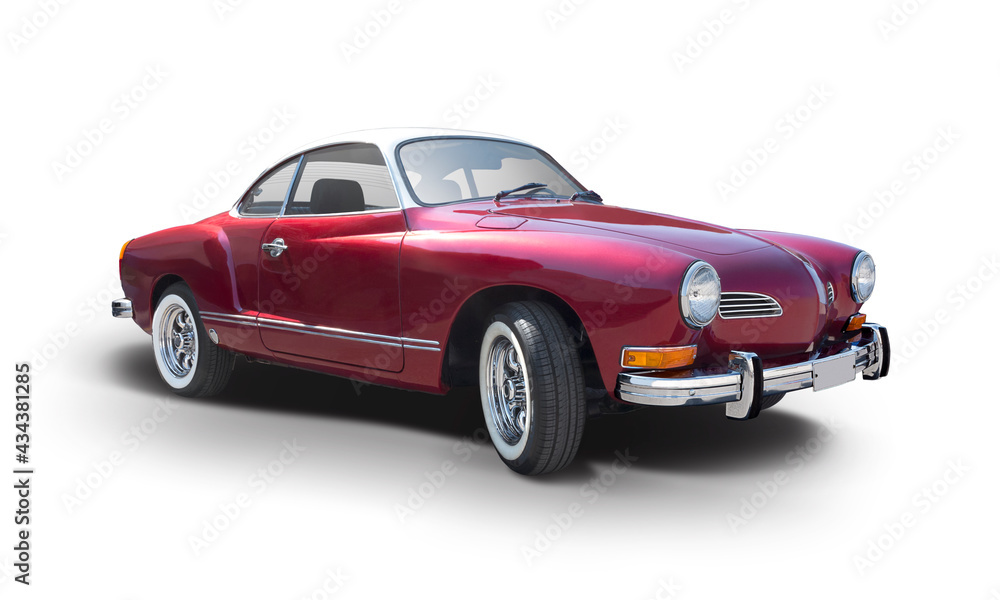 Classic German sport car isolated on white background