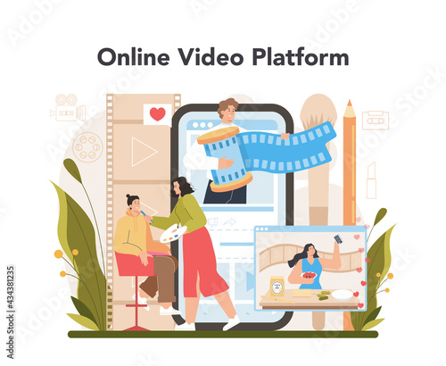 Video blogger online service or platform. Sharing video content