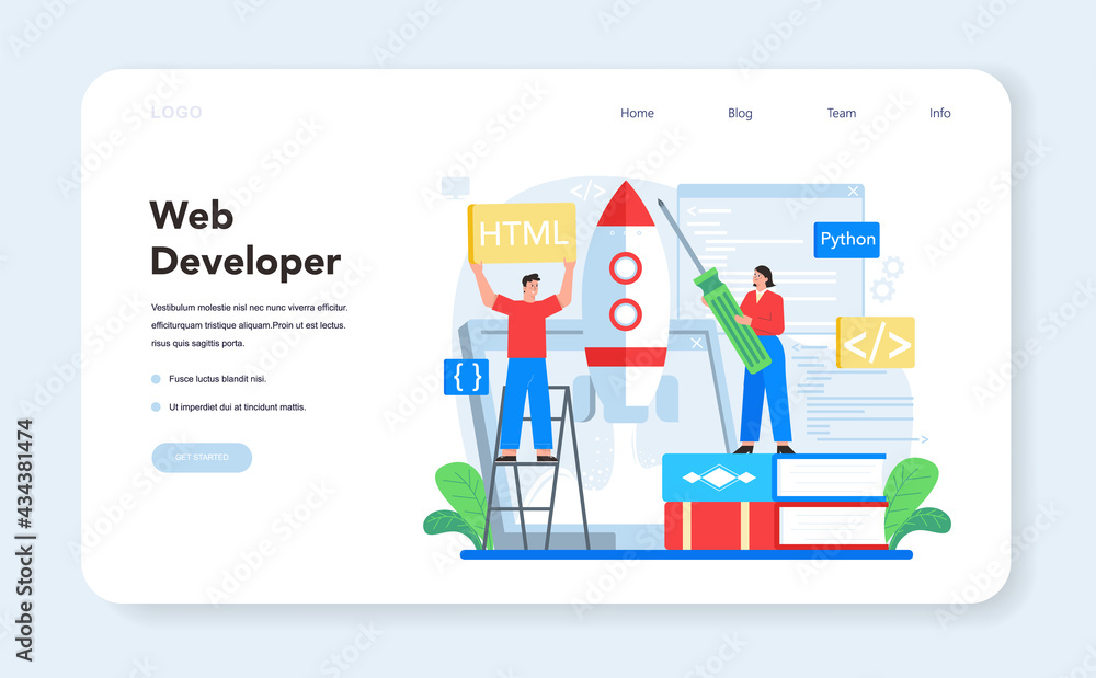 Web development web banner or landing page. Website optimization Web development web banner or landing page. Website optimization