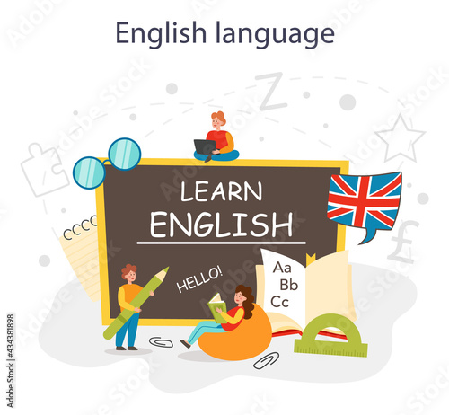 English class concept. Study foreign languages in school or university