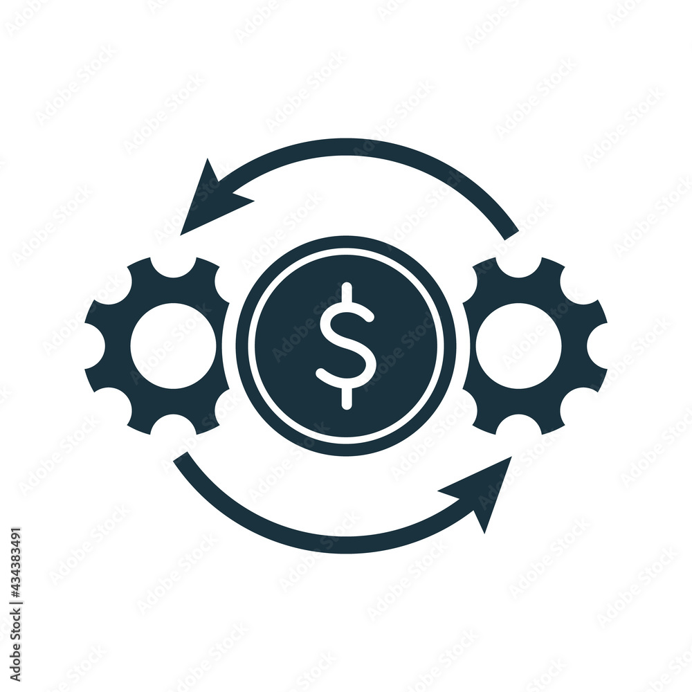 Cost Effective Icon Cogwheels Gears And Dollar Symbol Efficiency And 