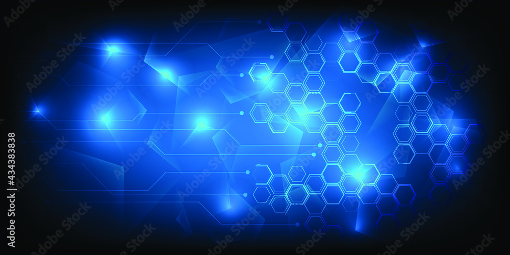 Abstract dark blue futuristic with hexagon network for digital modern technology background.vector illustrations. Abstract dark blue futuristic with hexagon network for digital modern technology background.vector illustrations.