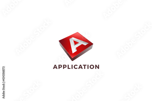 Letter A 3d box cube red colour software application logo design Free Download Letter A 3d box cube red colour software application logo design - GFXLoad
