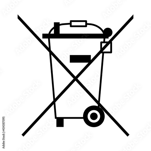 Naklejka nvis10 NewVectorIllustrationSign nvis - Symbol: Durchgestrichene Abfalltonne auf Rädern ...