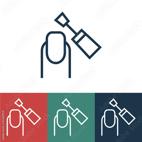 Linear vector icon with painting nails