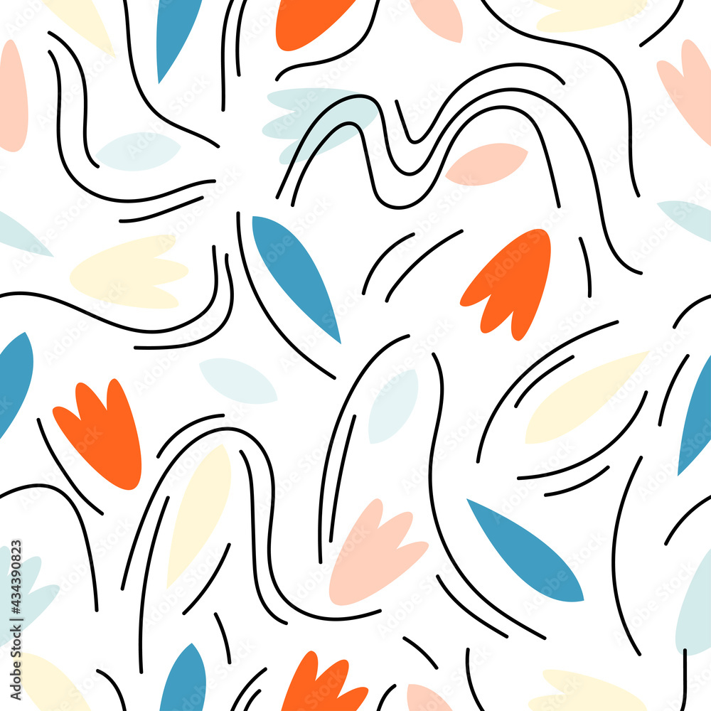 Naklejka premium Seamless vector pattern with colorful shapes 