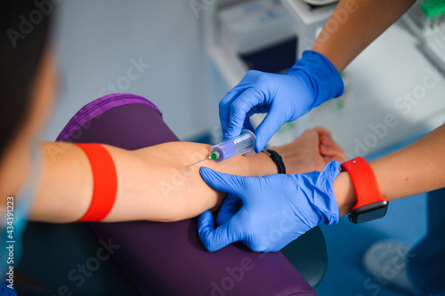 Blood sampling from a vein for research