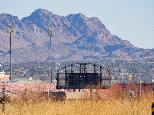 Sunny view of the Sam Boyd Stadium near the wetlands park photo