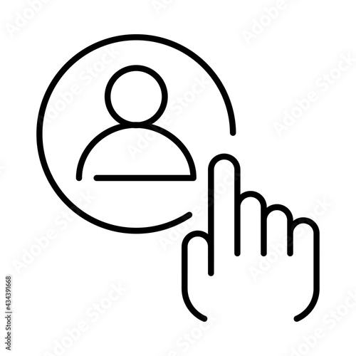 Linear simple employee selection icon vector illustration. Headhunting job candidate. Recruiter